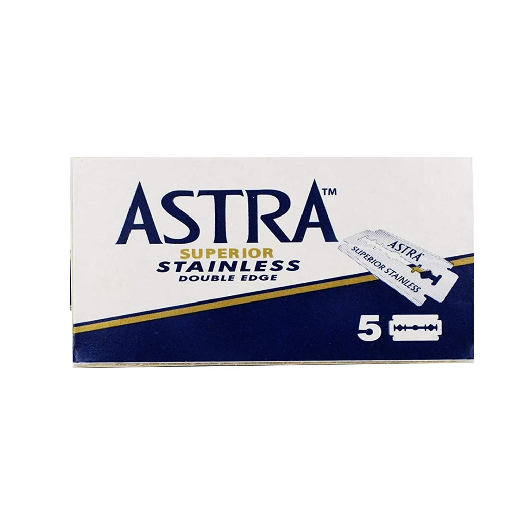 Astra 'Blue' Superior Stainless Double Edge Razor 5 Pack