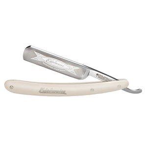 Boker Edelweiss Synthetic Ivory Round Point 5/8" Carbon Steel Straight Razor