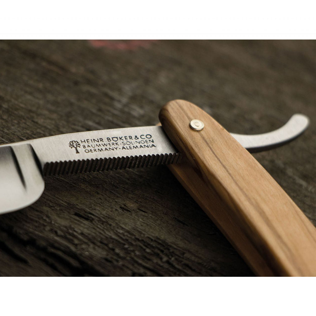 Boker The Celebrated Olive Wood Handle Straight Razor