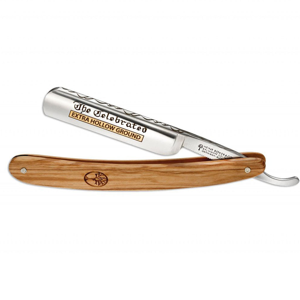 Boker The Celebrated Olive Wood Handle Straight Razor