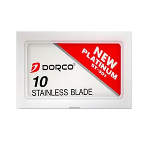 Dorco Platinum Coated Stainless Steel Double Edge Safety Razor Blade 10-Pack