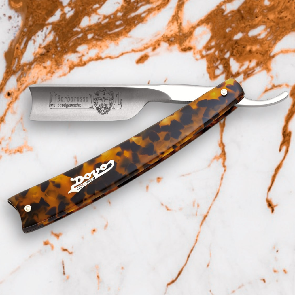 Dovo Barbarossa Straight Razor 5/8" Imitation Tortoiseshell Spanish Point Carbon Steel.