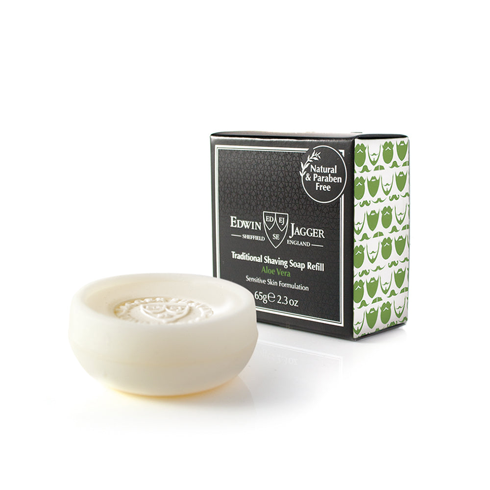 Edwin Jagger Aloe Vera Shaving Soap Refill 2.03 Ounces 65g