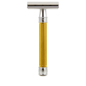 Edwin Jagger 3ONE6 Stainless Steel Grooved Safety Razor (Yellow)