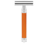 edwin jagger 3one6 stainless steel grooved double edge safety razor orange