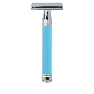 Edwin Jagger DELBE14bl Long Handle Blue Double Edge Safety Razor