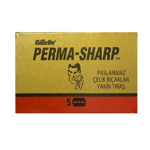 Gillette Perma Sharp Super Stainless Steel Double Edge Safety Razor Blade 5-Pack