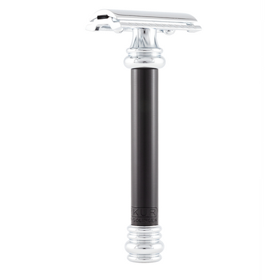 Merkur 38C Barber Pole Black Handle Double Edge Safety Razor