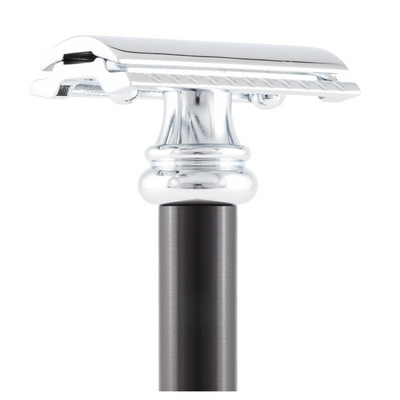 Merkur 38C Barber Pole Black Handle Double Edge Safety Razor