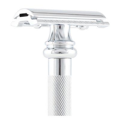 merkur razor 38c HD long barber pole handle  double edge safety razor in chrome