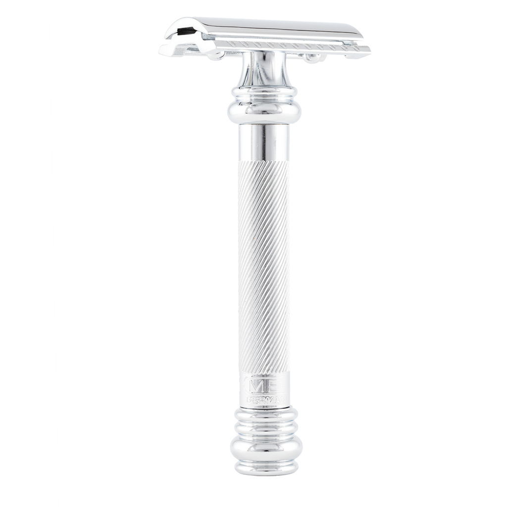 Merkur 38c HD long handle barber pole safety razor in chrome