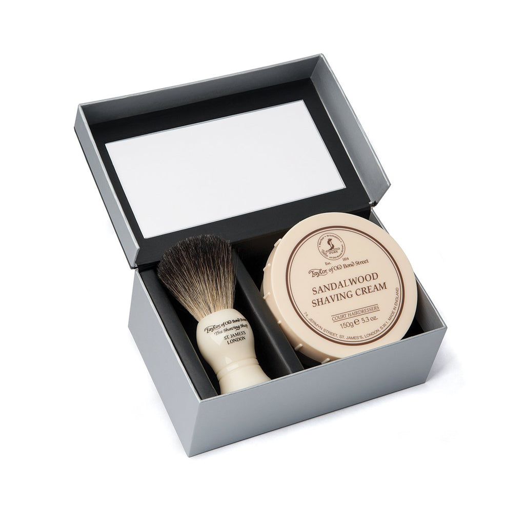 Taylor of Old Bond Street Pure Badger & Sandalwood Shaving Cream Gift Box