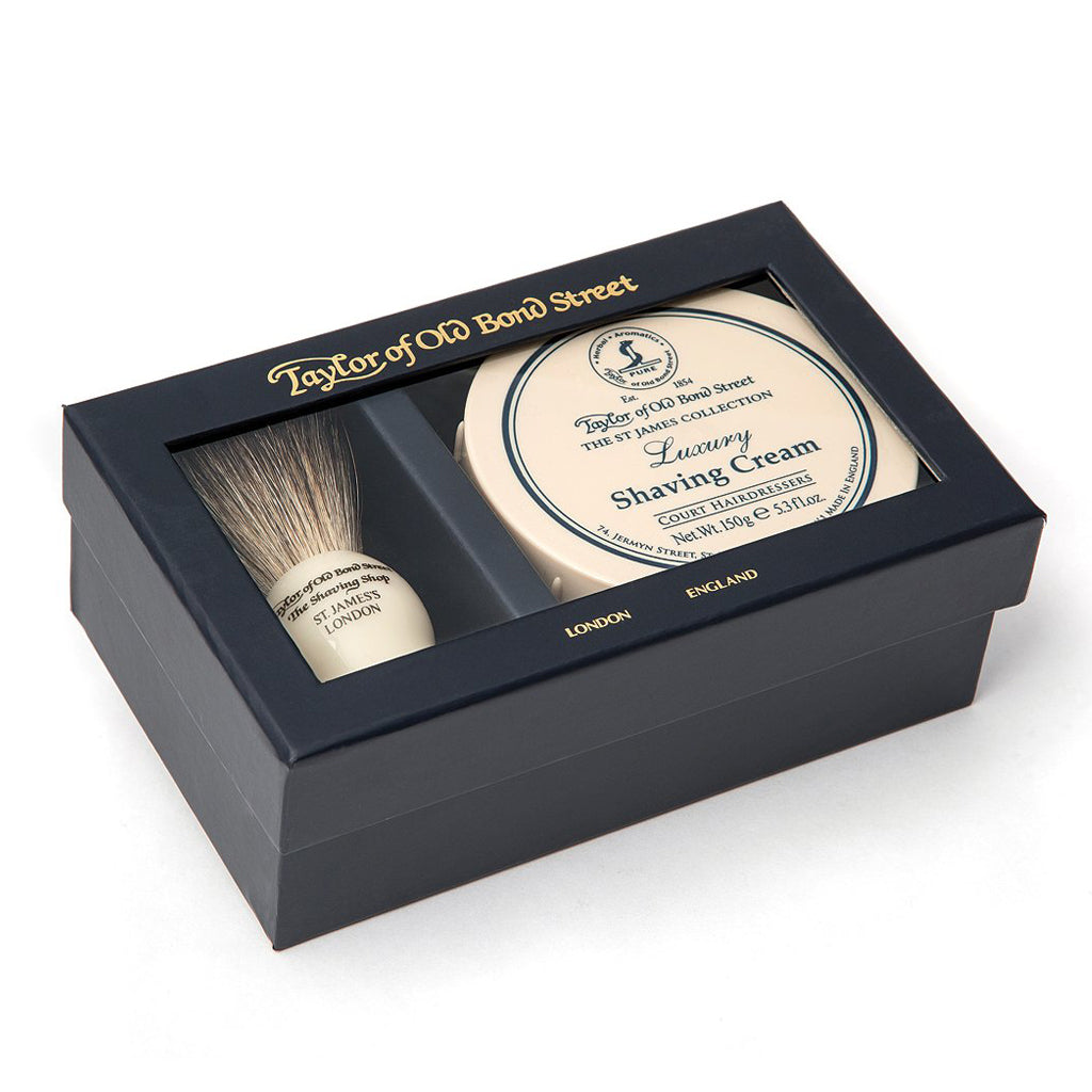 Taylor of Old Bond Street Pure Badger & St James Shaving Cream Gift Box