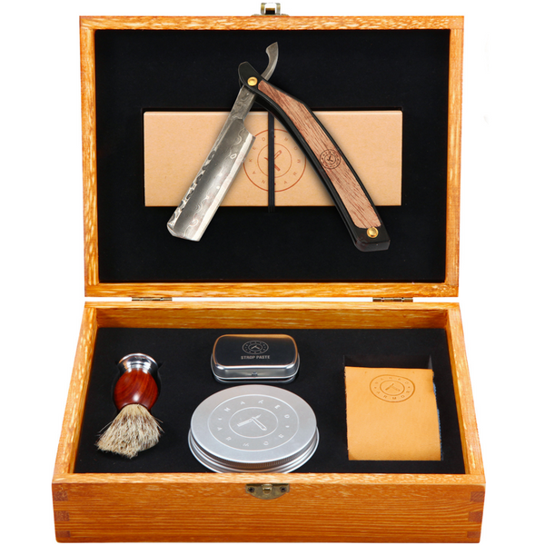 Damascus Straight Razor Kit | Elevate Your Shaving Experience