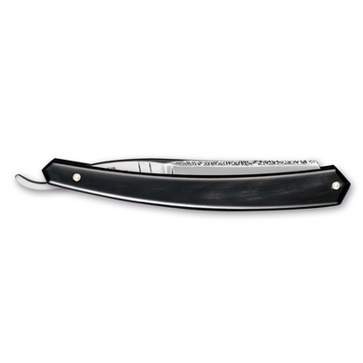 Thiers Issard Historic 'Bucephale' Straight Razor 6/8" Black Cow Horn Carbon Steel