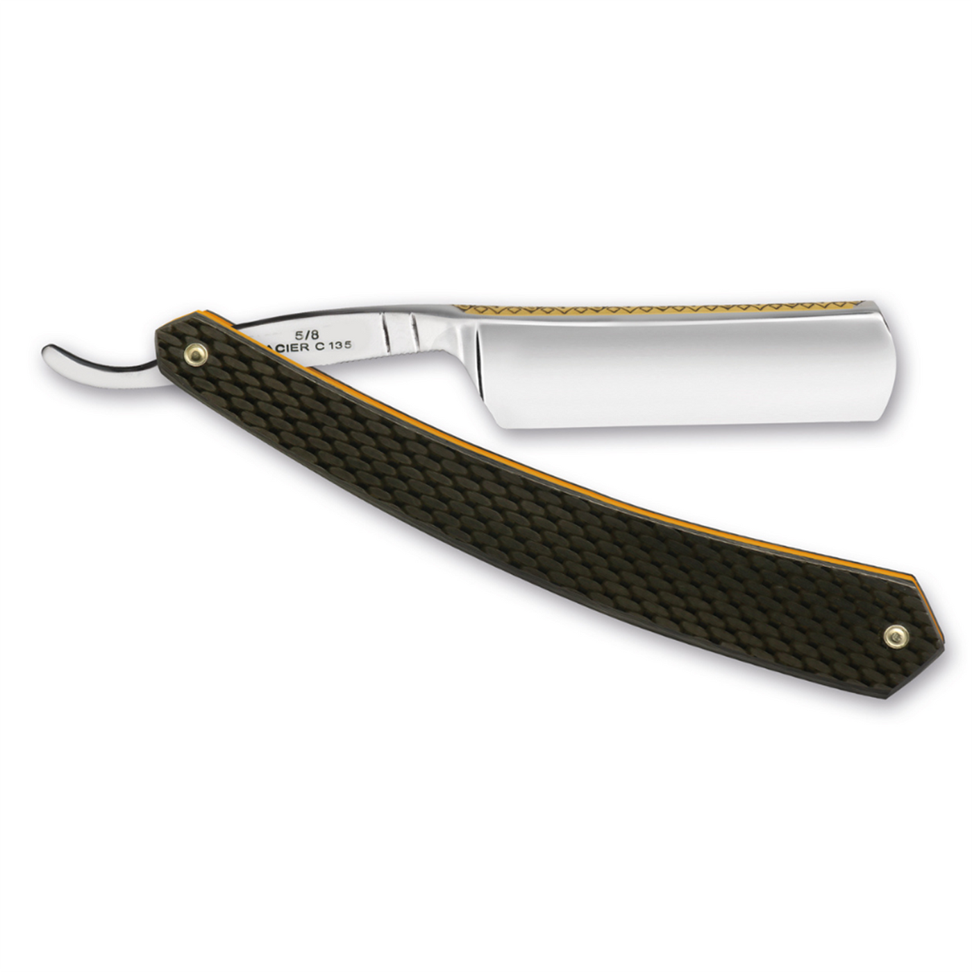 Thiers Issard Fleur De Lys Straight Razor 5/8" Carbon Fiber Carbon Steel