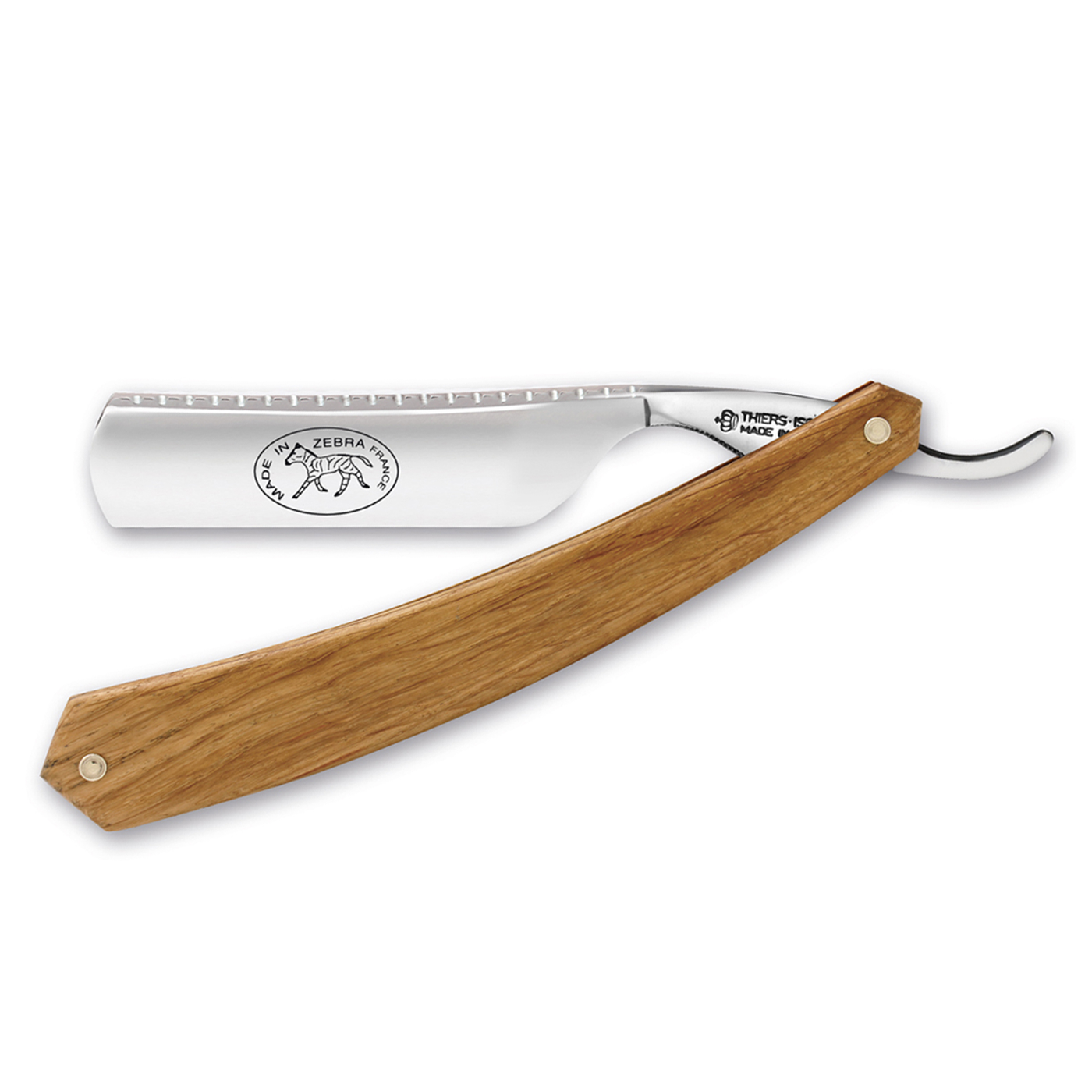 Thiers Issard Historic 'Zebra' Straight Razor 7/8" French Oak Carbon Steel