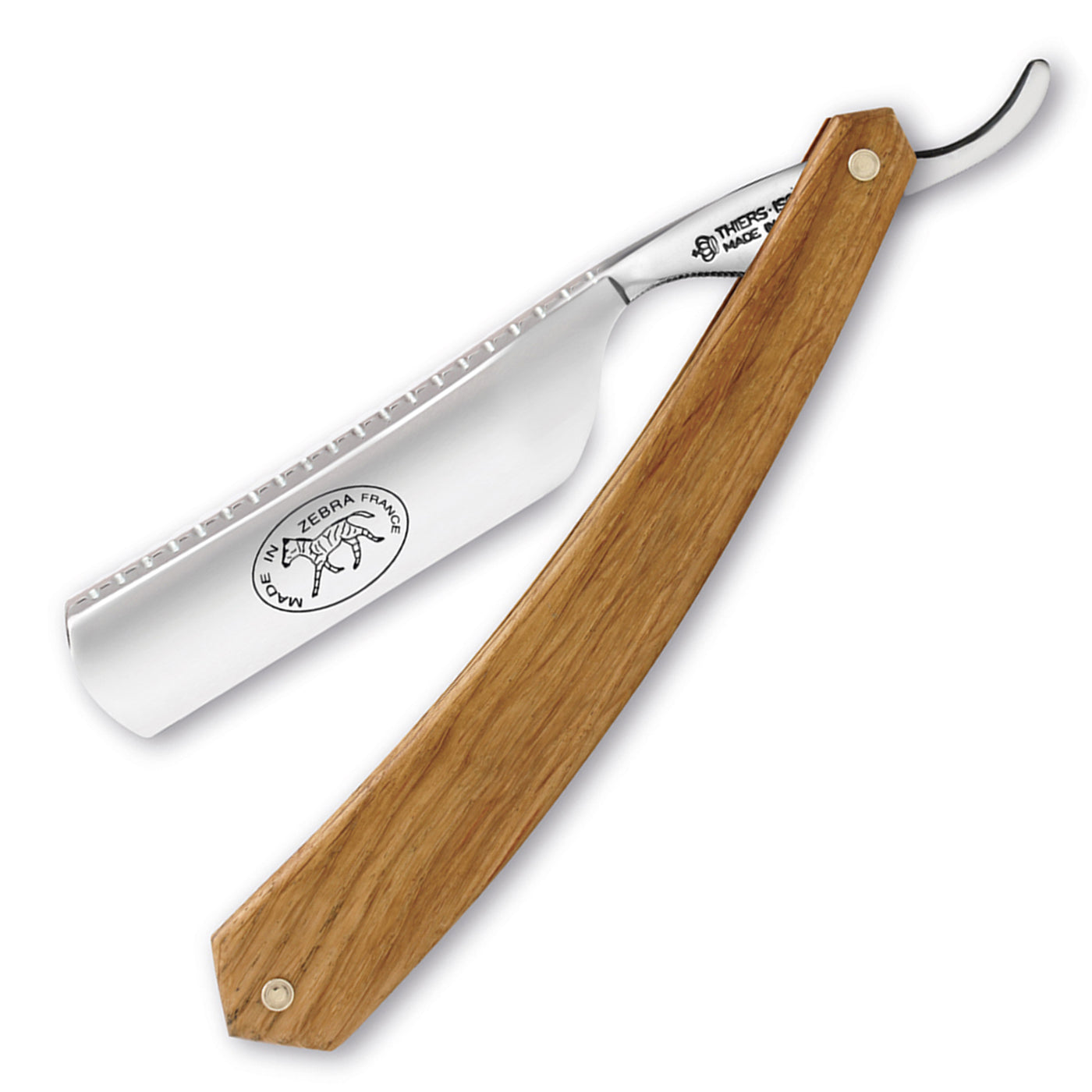 Thiers Issard Historic 'Zebra' Straight Razor 7/8" French Oak Carbon Steel